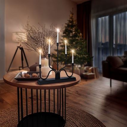 LED božićni svećnjak 5xLED/2xAA topla bela