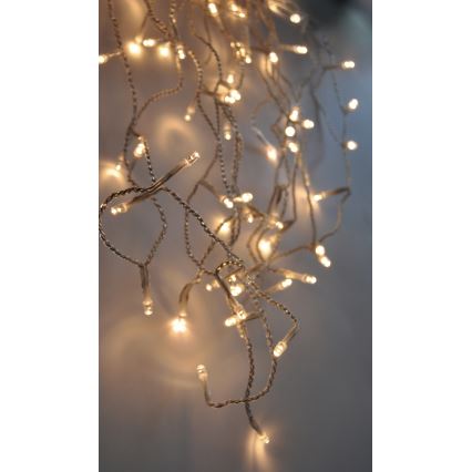 LED spoljašnja božićna zavesa 120xLED/8 funkcija 9m IP44 topla bela