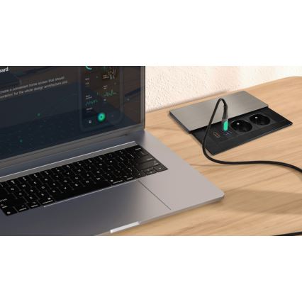 Ugradna utičnica 20W 2 utičnice + USB-A + USB-C + HDMI