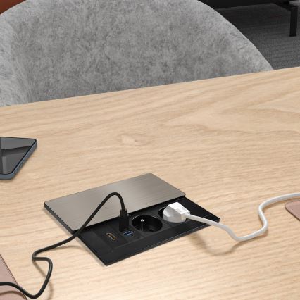 Ugradna utičnica 20W 2 utičnice + USB-A + USB-C + HDMI