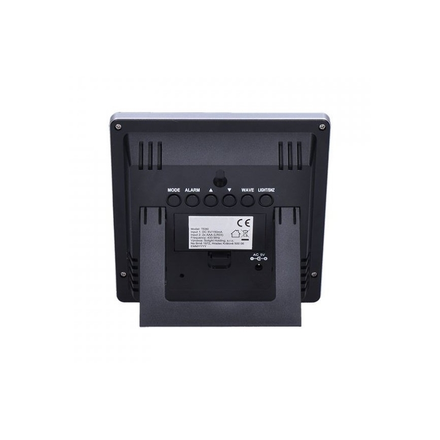 Meteo stanica sa LCD ekranom, napajanje 230V/2xAAA + 2xAAA, crna