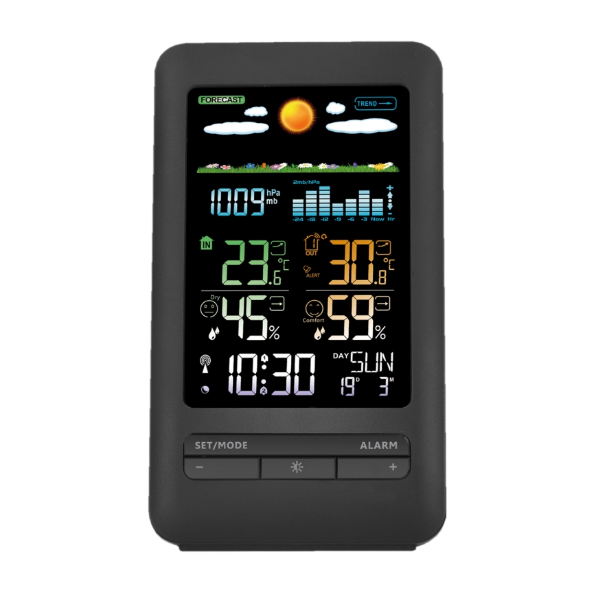 Meteostanica sa LCD ekranom 2xAA + 2xAA crna