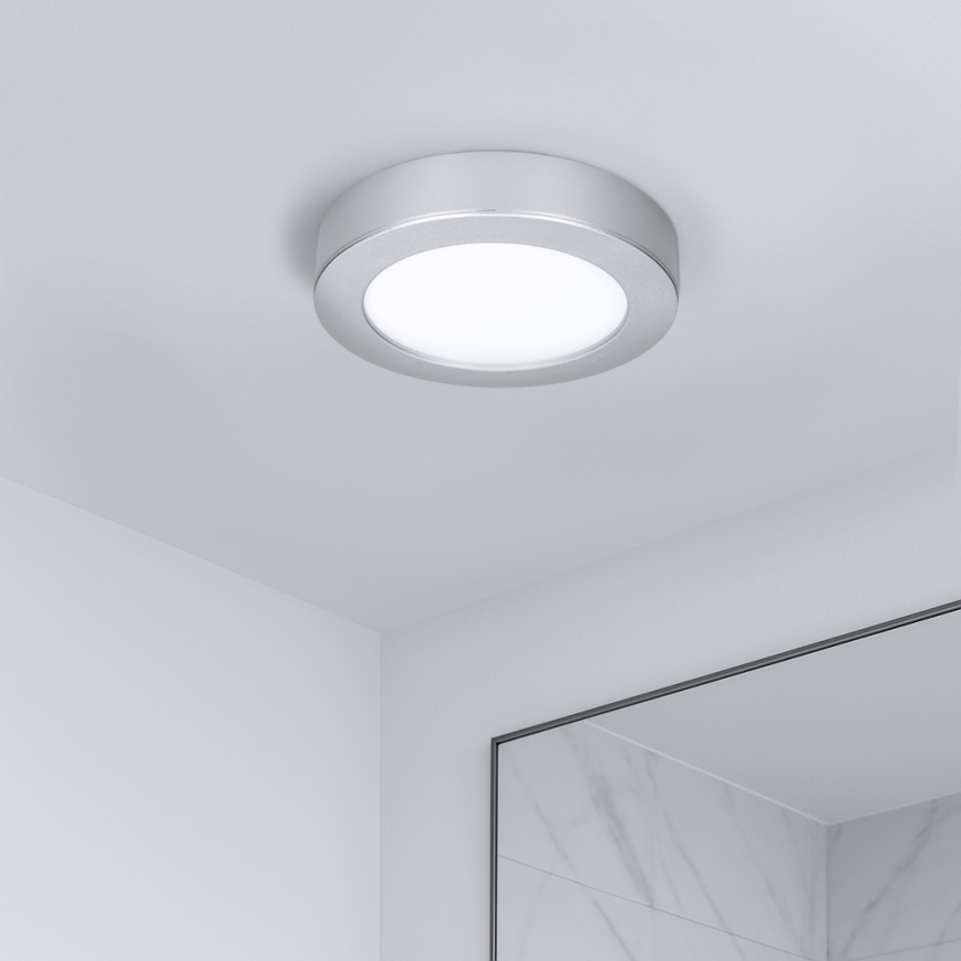 LED nadgradni/ugradni panel 2u1 LED/12W/230V 3000/4000/6000K prečnik 17 cm IP54 srebrni