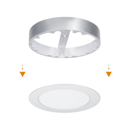LED nadgradni/ugradni panel 2u1 LED/12W/230V 3000/4000/6000K prečnik 17 cm IP54 srebrni