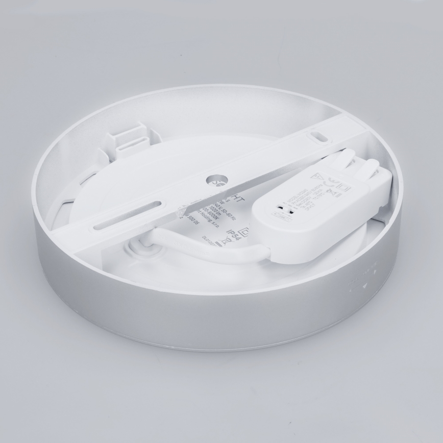 LED nadgradni/ugradni panel 2u1 LED/12W/230V 3000/4000/6000K prečnik 17 cm IP54 srebrni