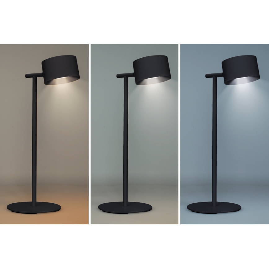 LED prigušiva dodirna punjiva lampa 3u1 LED/4W/2000 mAh 3000/4000/6500K crna