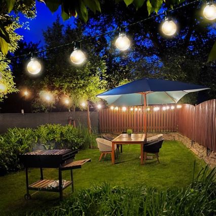 LED spoljašnja dekorativna girlanda GIRLANDA 25xE12 20m IP44 topla bela