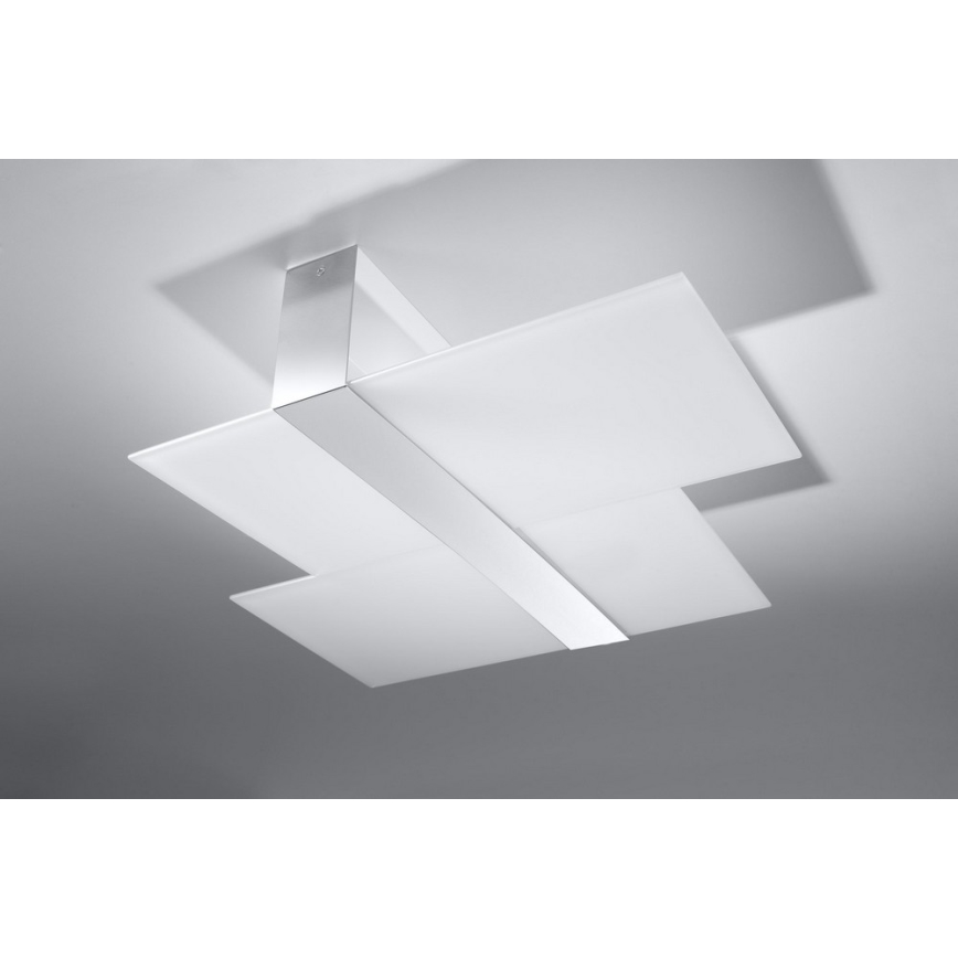 Plafonsko svetlo MASSIMO 2xE27/60W/230V belo/sjajni hrom
