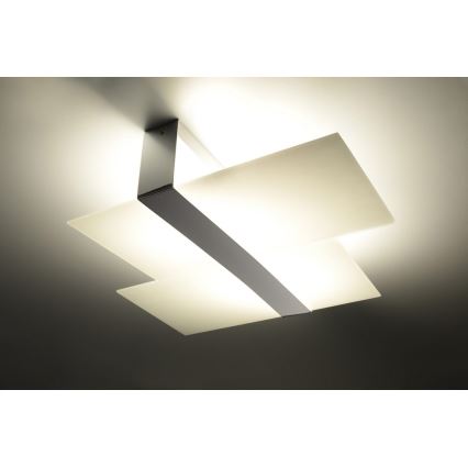 Plafonsko svetlo MASSIMO 2xE27/60W/230V belo/sjajni hrom