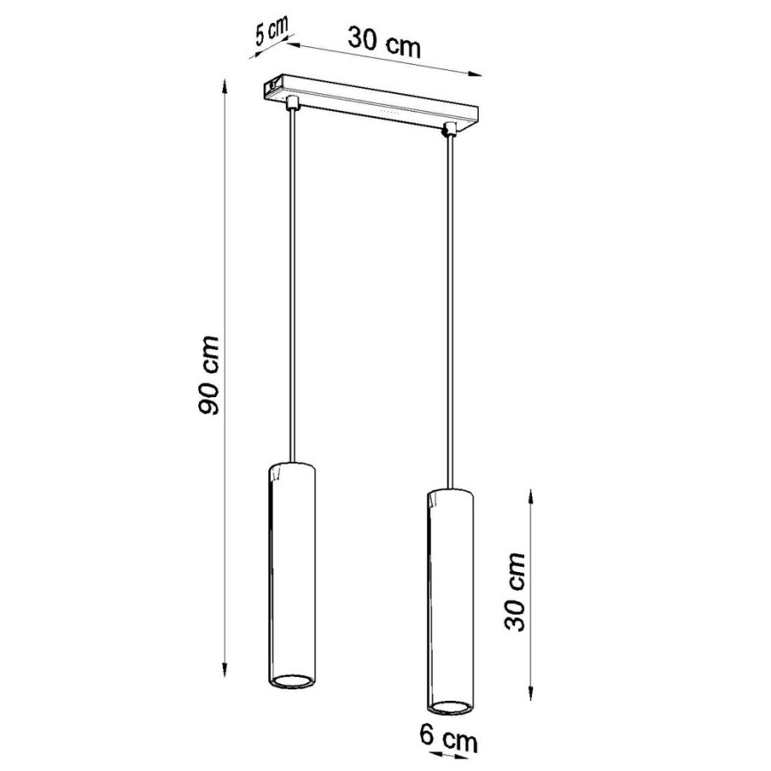Luster na sajli LAGOS 2 2xGU10/10W/230V, beli