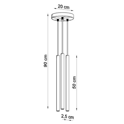 Luster na sajli PASTELO 3xG9/8W/230V bela