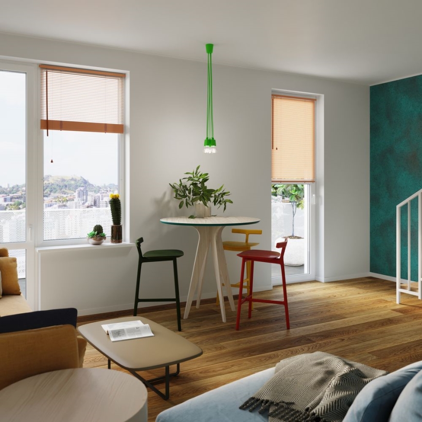 Luster na sajli DIEGO 1xE27/60W/230V, zelene boje