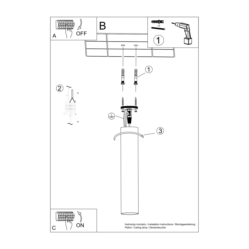 Spot svetiljka LAGOS 1xGU10/10W/230V 20 cm crna
