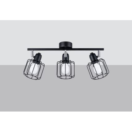Stropno spot svetlo BELUCI 3xE14/40W/230V crna