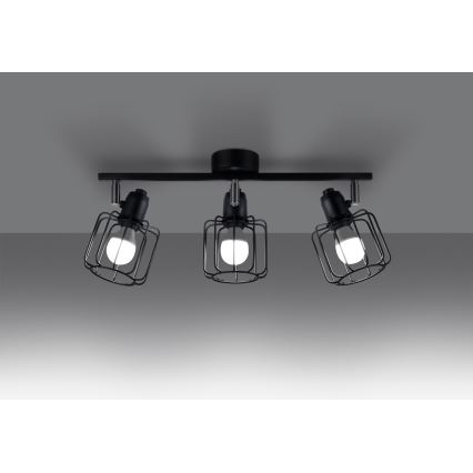 Stropno spot svetlo BELUCI 3xE14/40W/230V crna