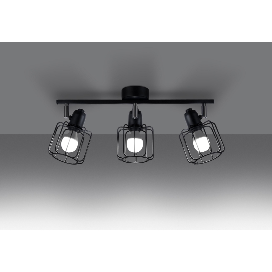 Stropno spot svetlo BELUCI 3xE14/40W/230V crna