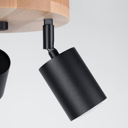 Stropna spot svetiljka VERDO 3xGU10/10W/230V crna/bukva