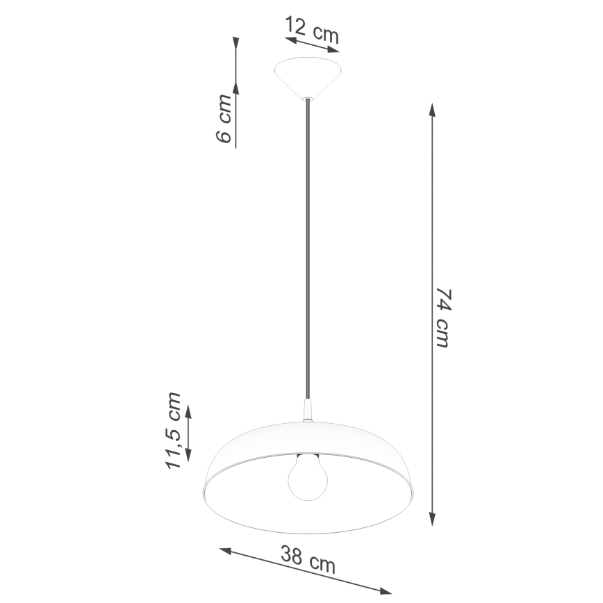 Luster na sajli GINA 1xE27/15W/230V Ø 38 cm crna