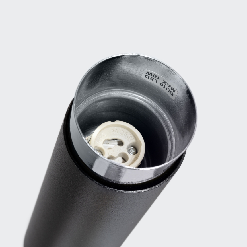 Reflektor NERO 1xGU10/10W/230V 12,5 cm crna/sjajni hrom