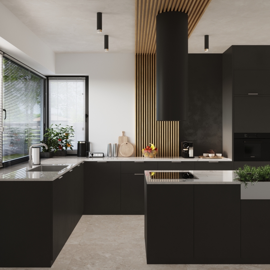 Spot svetiljka NERO 1xGU10/10W/230V 22,5 cm crna/sjajni hrom