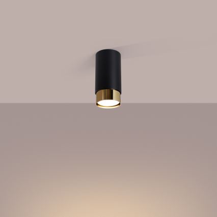 Spot svetiljka NERO 1xGU10/10W/230V 12,5 cm crna/zlatna