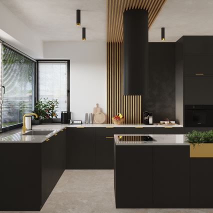 Spot svetiljka NERO 1xGU10/10W/230V 12,5 cm crna/zlatna