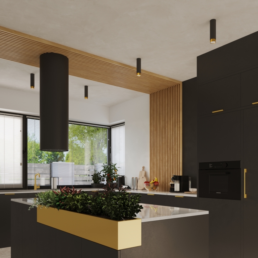 Spot svetiljka NERO 1xGU10/10W/230V 12,5 cm crna/zlatna