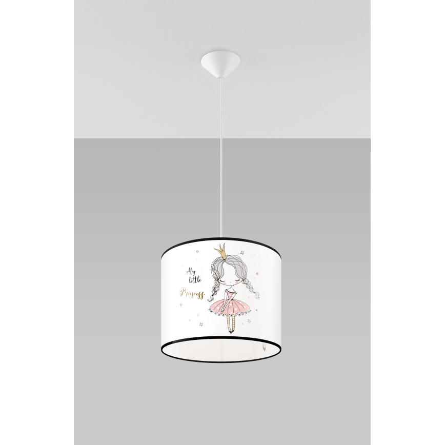 Dečiji luster na sajli PRINCESS 1xE27/15W/230V Ø 30 cm princeza