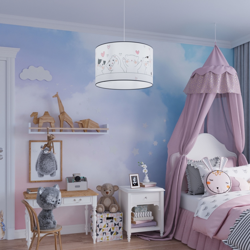 Dečiji luster na sajli CAT 1xE27/15W/230V prečnik 30 cm mačka