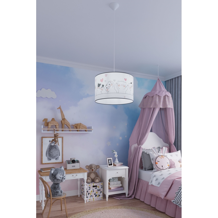 Dečiji luster na sajli CAT 1xE27/15W/230V prečnik 30 cm mačka