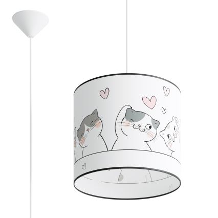 Dečiji luster na sajli CAT 1xE27/15W/230V prečnik 30 cm mačka