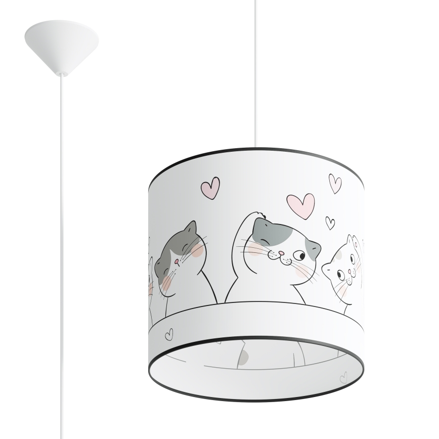 Dečiji luster na sajli CAT 1xE27/15W/230V prečnik 30 cm mačka