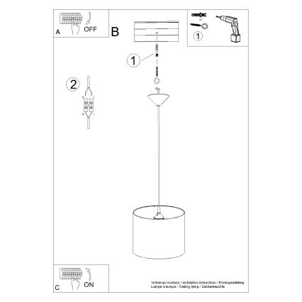 Dečiji luster na sajli CAT 1xE27/15W/230V prečnik 30 cm mačka