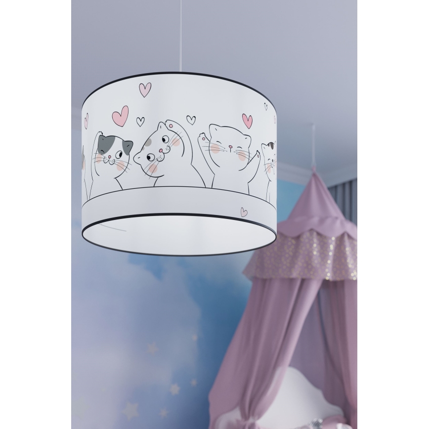 Dečiji luster na sajli CAT 1xE27/15W/230V, prečnika 40 cm, mačka