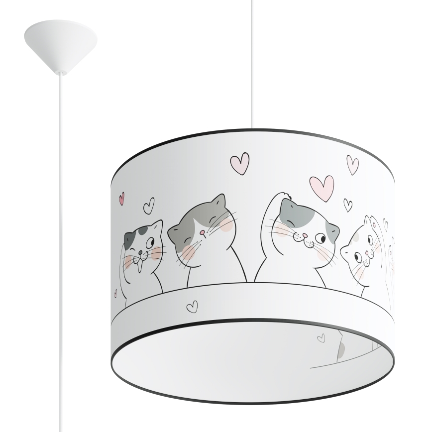 Dečiji luster na sajli CAT 1xE27/15W/230V, prečnika 40 cm, mačka