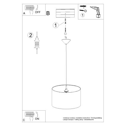 Dečiji luster na sajli CAT 1xE27/15W/230V, prečnika 40 cm, mačka