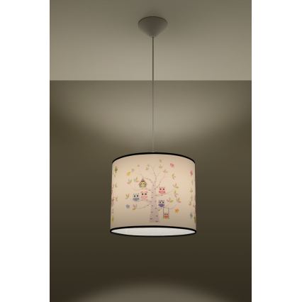 Dečiji luster na sajli OWLS 1xE27/15W/230V Ø 30 cm sove