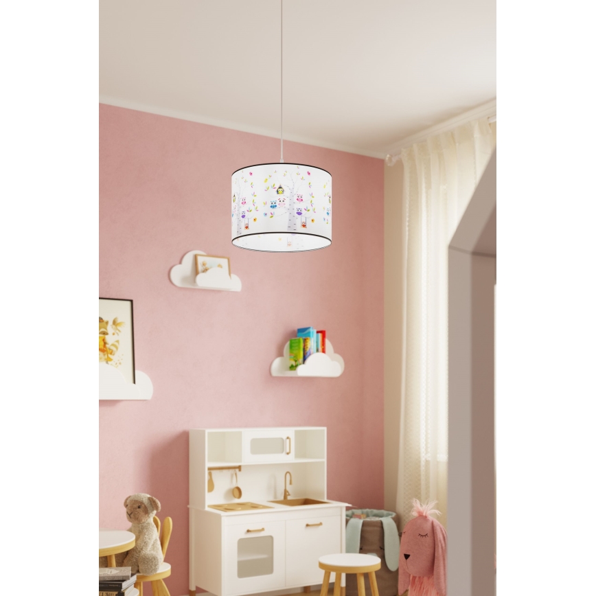 Dečiji luster na sajli OWLS 1xE27/15W/230V Ø 30 cm sove