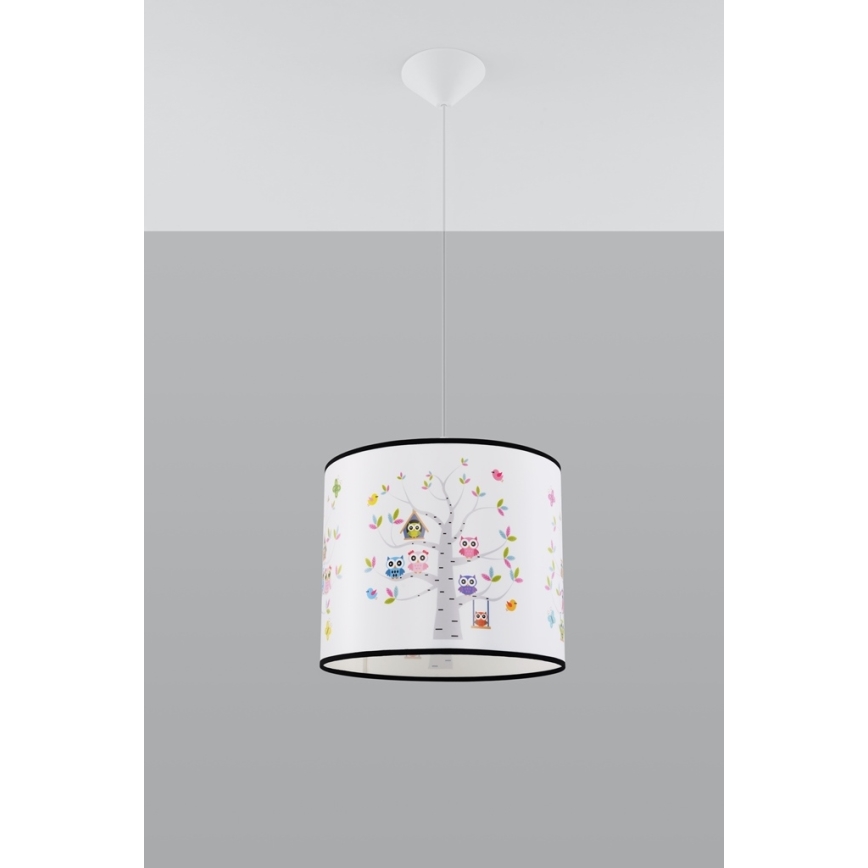 Dečiji luster na sajli OWLS 1xE27/15W/230V Ø 30 cm sove