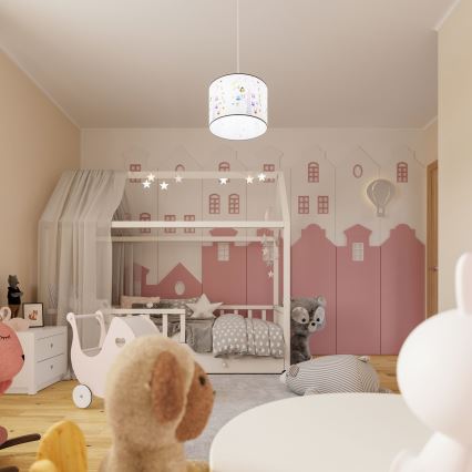 Dečiji luster na sajli OWLS 1xE27/15W/230V, prečnika 40 cm, sa motivom sova