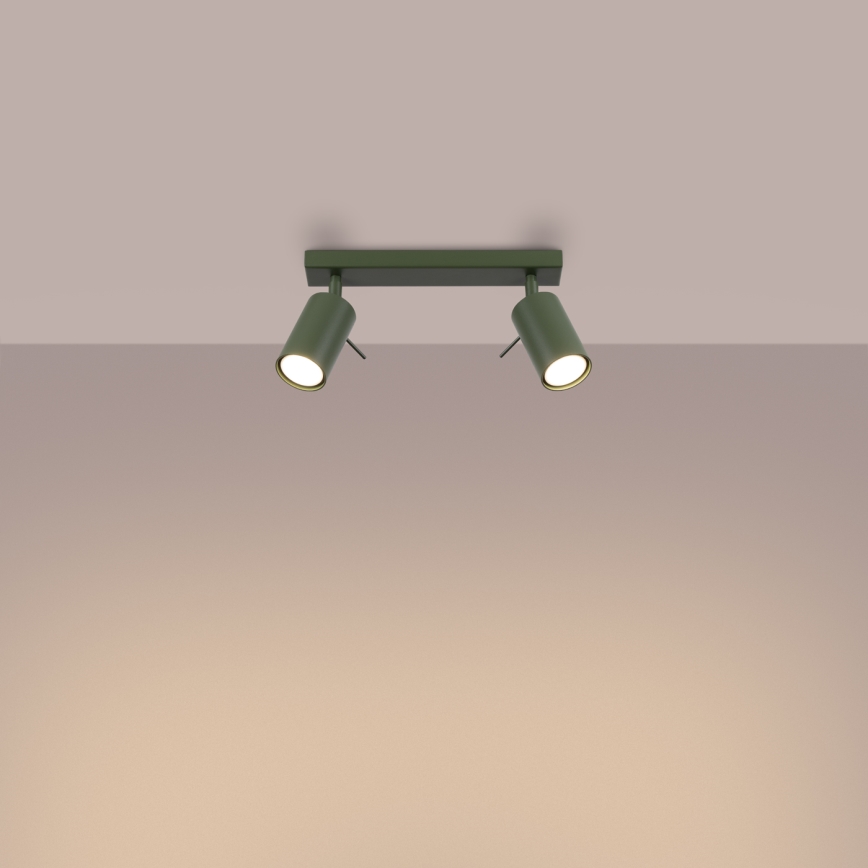 Spot svetlo RING 2xGU10/10W/230V zeleno