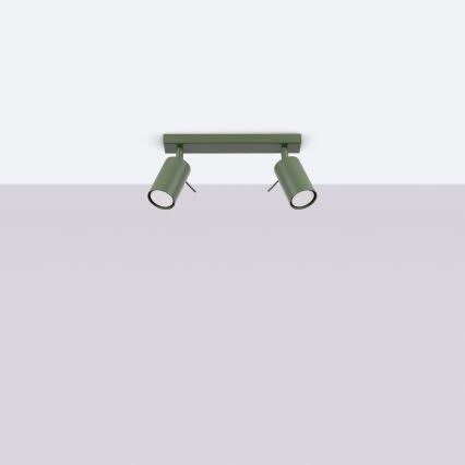 Spot svetlo RING 2xGU10/10W/230V zeleno