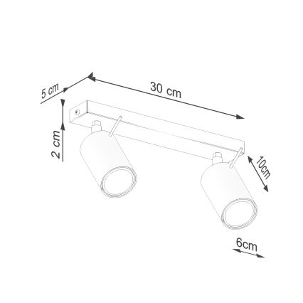 Spot svetlo RING 2xGU10/10W/230V zeleno