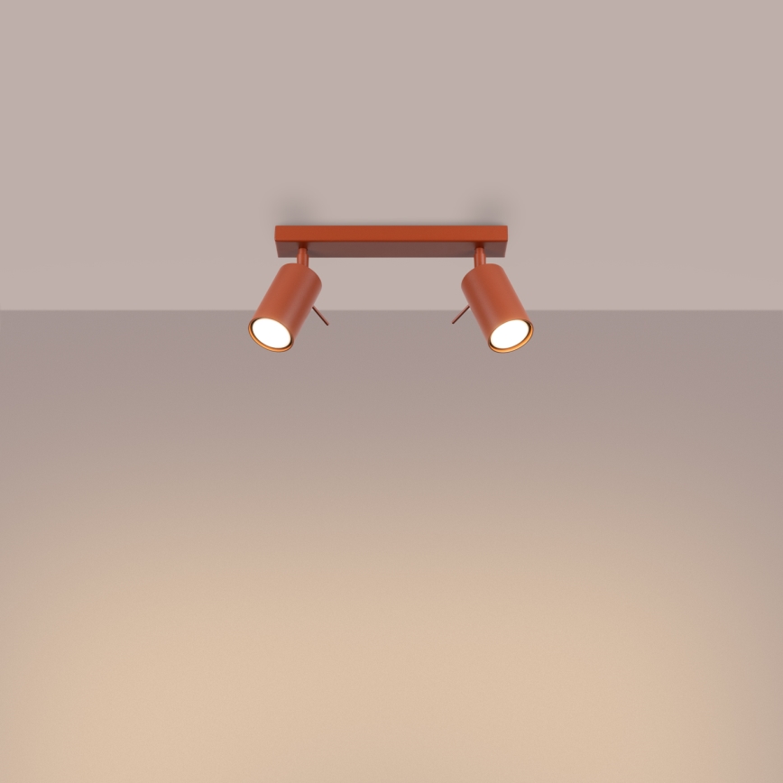 Stropno spot svetlo RING 2xGU10/10W/230V crveno