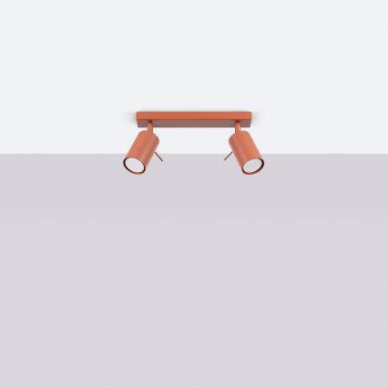 Stropno spot svetlo RING 2xGU10/10W/230V crveno