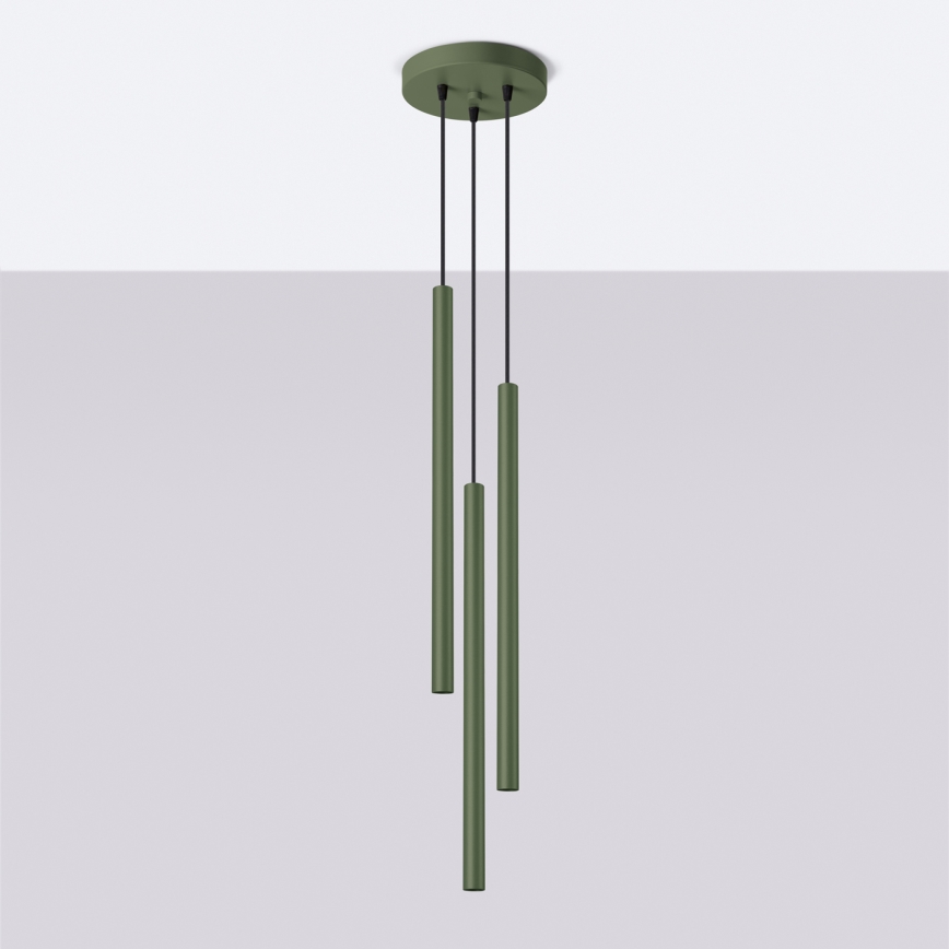 Luster na lanku PASTELO 3xG9/8W/230V zelena