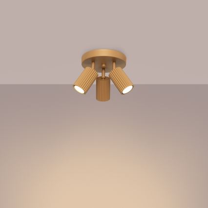 Stropna spot lampa KARBON 3xGU10/10W/230V zlatna
