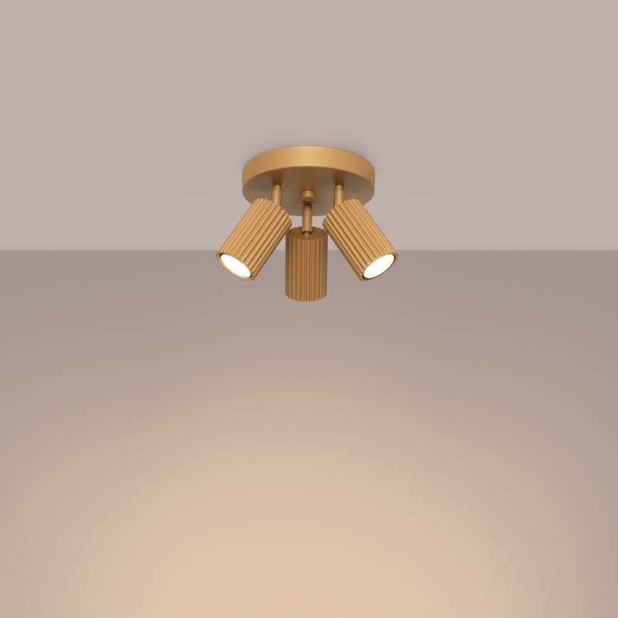 Stropna spot lampa KARBON 3xGU10/10W/230V zlatna