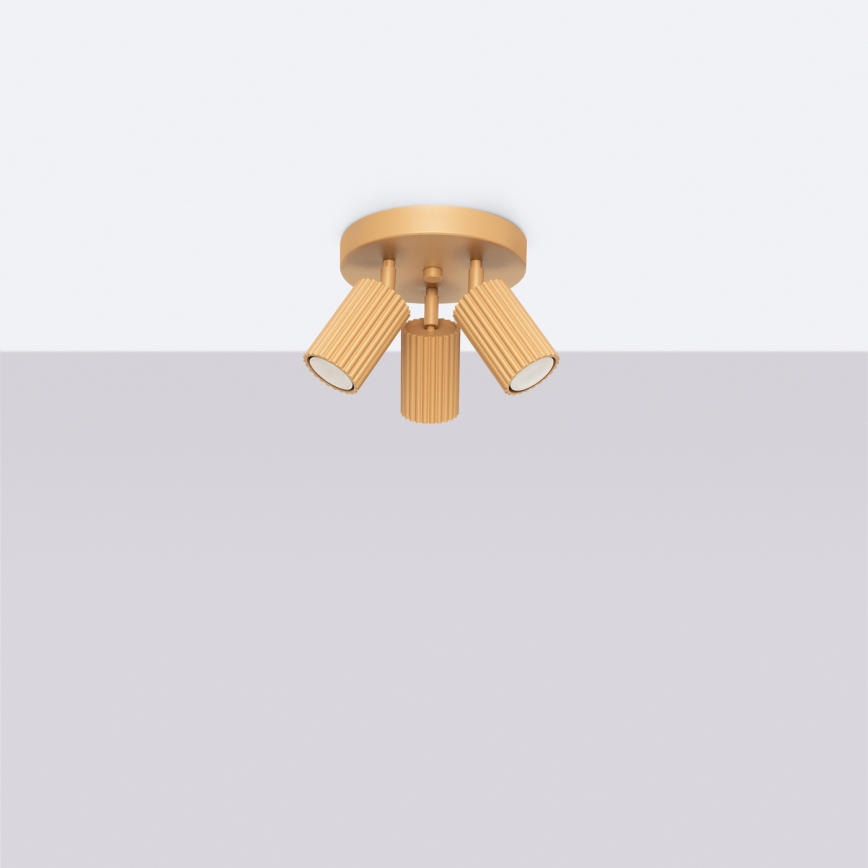 Stropna spot lampa KARBON 3xGU10/10W/230V zlatna