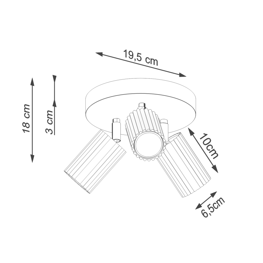 Stropna spot lampa KARBON 3xGU10/10W/230V zlatna